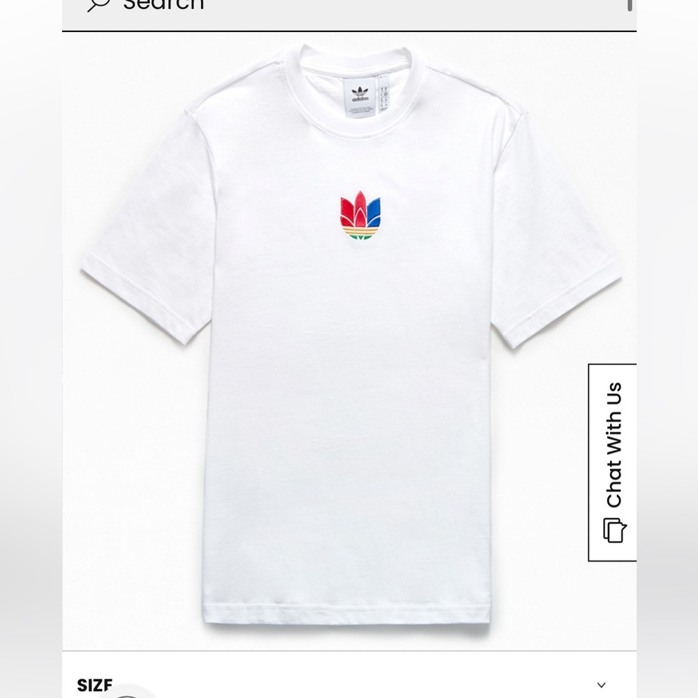 Adidas trefoil 3D embroidered logo graphic tee